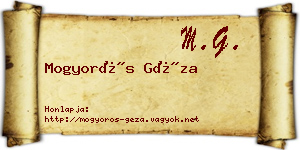 Mogyorós Géza névjegykártya