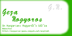 geza mogyoros business card